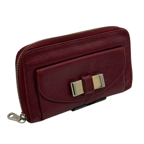 Chloe Lily Leather Continental Zip Around Wallet*Burgundy*Very nice condition - Picture 2 of 15